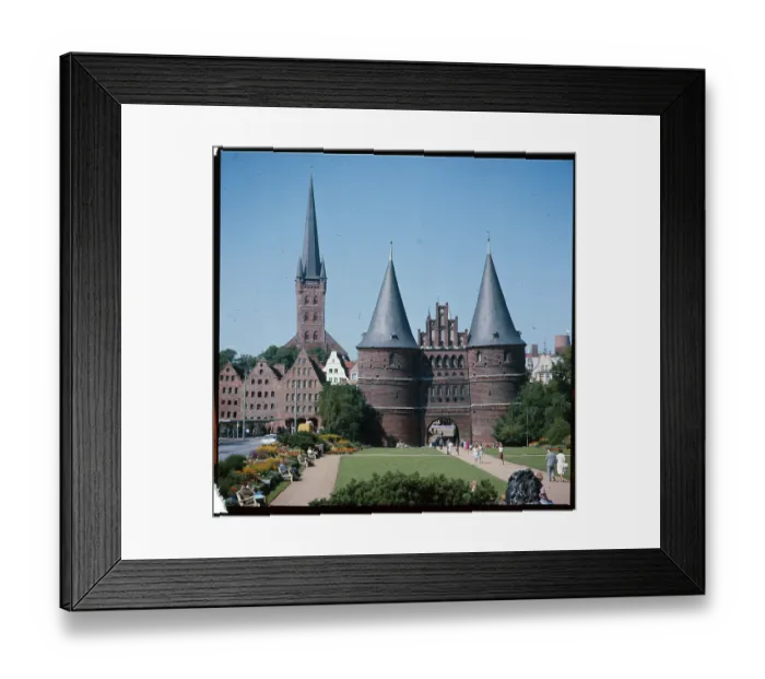 Framed Print : View of Holsentor and Peter's Church Framed Print : View of Holsentor and Peter's Church