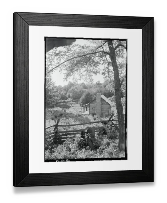 Framed Print : Log Cabin Farm in Blue Ridge Mountains Framed Print : Log Cabin Farm in Blue Ridge Mountains