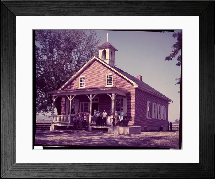 Framed Print : Students Standing on Porch of One Room Schoolhouse Framed Print : Students Standing on Porch of One Room Schoolhouse