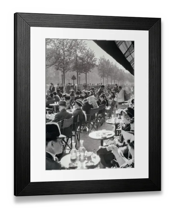 Framed Print : Outdoor Cafe Scene at Champs Elysees, Paris Framed Print : Outdoor Cafe Scene at Champs Elysees, Paris