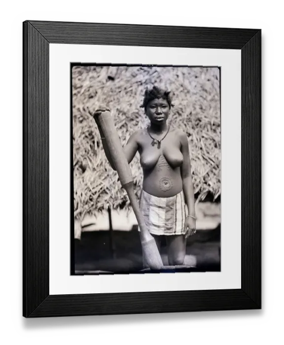 Framed Print : Guyanan Woman with Ritual Scarring