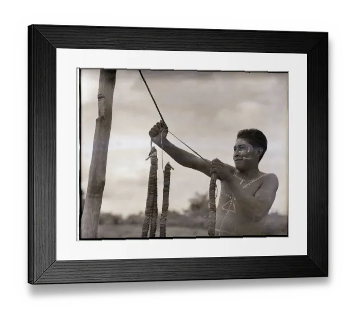 Framed Print : South American Man Making Rope Framed Print : South American Man Making Rope