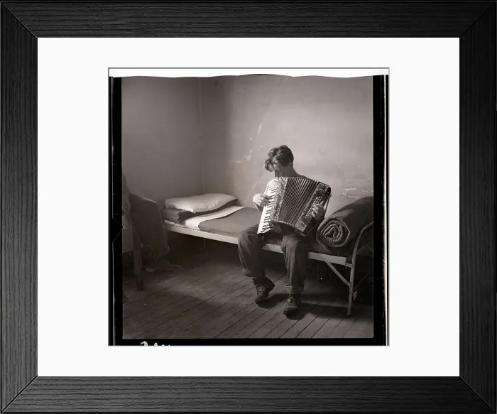 Framed Print : Prisoner Playing The Accordion Framed Print : Prisoner Playing The Accordion