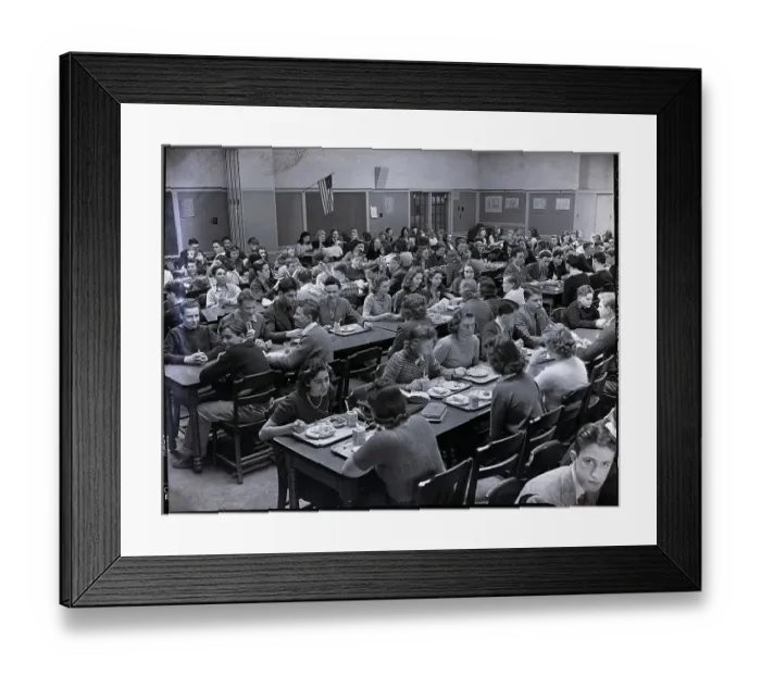 Framed Print : Students Eating In High School Cafeteria Framed Print : Students Eating In High School Cafeteria
