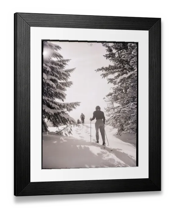 Framed Print : Cross Counrty Skiers On A Trail Framed Print : Cross Counrty Skiers On A Trail