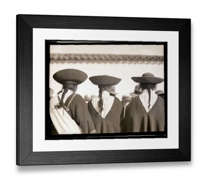 Framed Print : Behind Ecuadorian Men in Traditional Dress Framed Print : Behind Ecuadorian Men in Traditional Dress