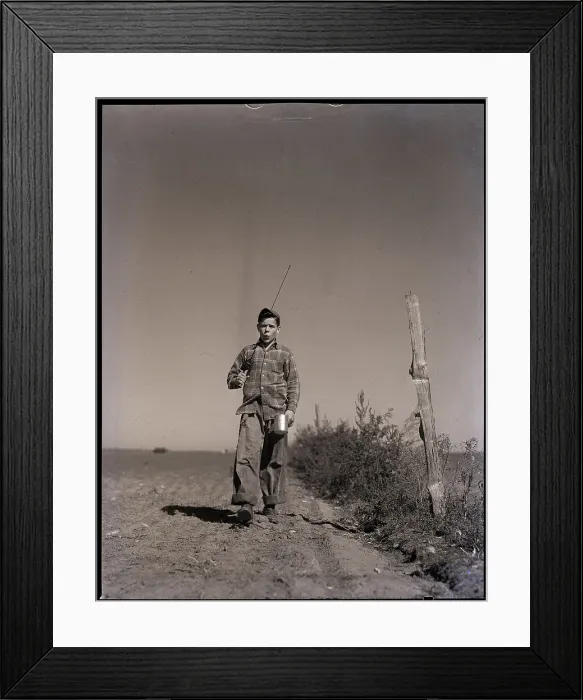 Framed Print : Farm Boy Going Fishing Framed Print : Farm Boy Going Fishing