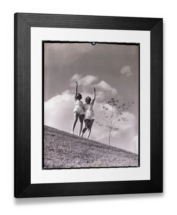 Framed Print : Twin Sisters Waving From Hilltop Framed Print : Twin Sisters Waving From Hilltop