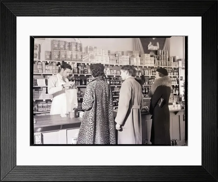 Framed Print : Teenager Bagging Groceries