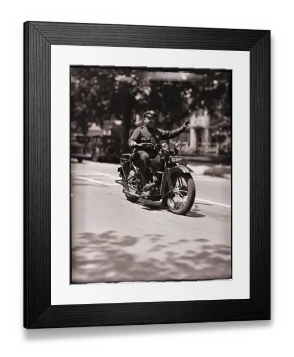 Framed Print : Police Officer On Motorcycle Framed Print : Police Officer On Motorcycle
