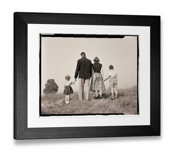 Framed Print : Behind Family in Field Framed Print : Behind Family in Field
