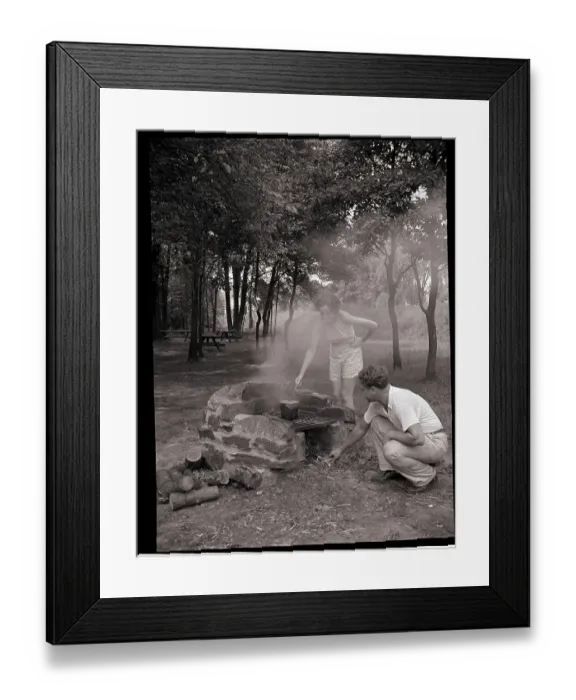 Framed Print : Campers Use Park Grill Framed Print : Campers Use Park Grill