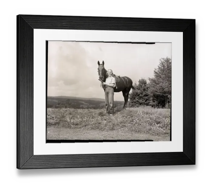Framed Print : Woman Standing Beside Horse Framed Print : Woman Standing Beside Horse