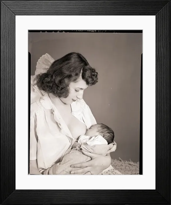 Framed Print : Woman Breast Feeding Her Baby Framed Print : Woman Breast Feeding Her Baby