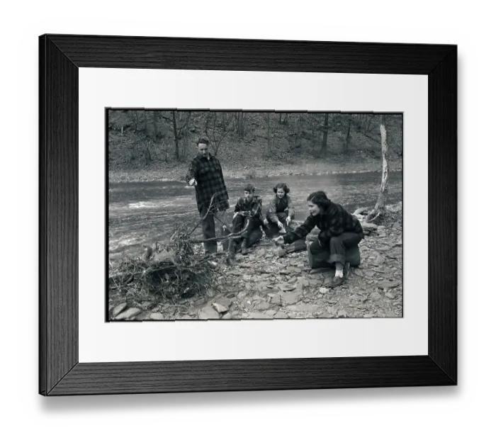 Framed Print : Teens Camping / Squirrel On Pile Of Twigs Framed Print : Teens Camping / Squirrel On Pile Of Twigs