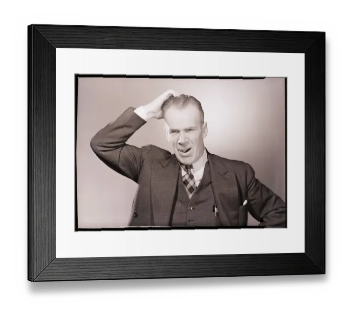 Framed Print : Man Scratching His Head Framed Print : Man Scratching His Head