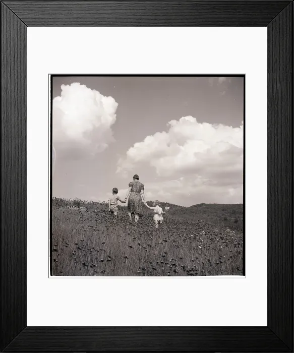 Framed Print : Mother and Children in Field Framed Print : Mother and Children in Field