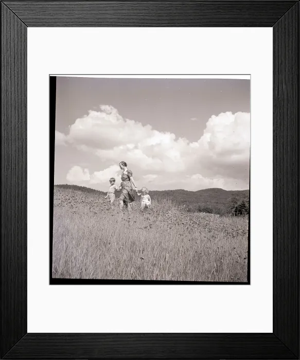 Framed Print : Mother and Children in Field Framed Print : Mother and Children in Field