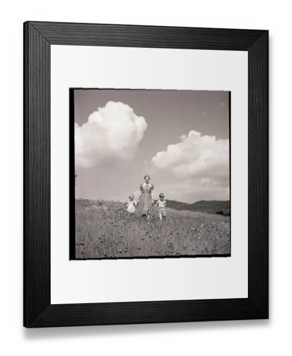 Framed Print : Mother and Children in Field Framed Print : Mother and Children in Field