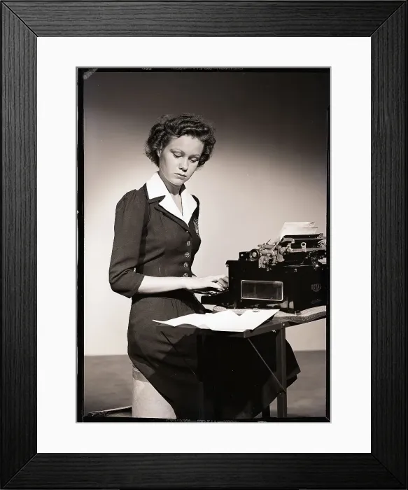Framed Print : Young Woman Stenographer Framed Print : Young Woman Stenographer