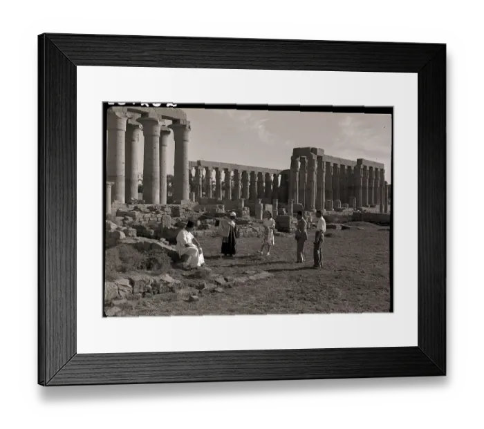 Framed Print : Tourists Look At Temple Of Amenophis Framed Print : Tourists Look At Temple Of Amenophis
