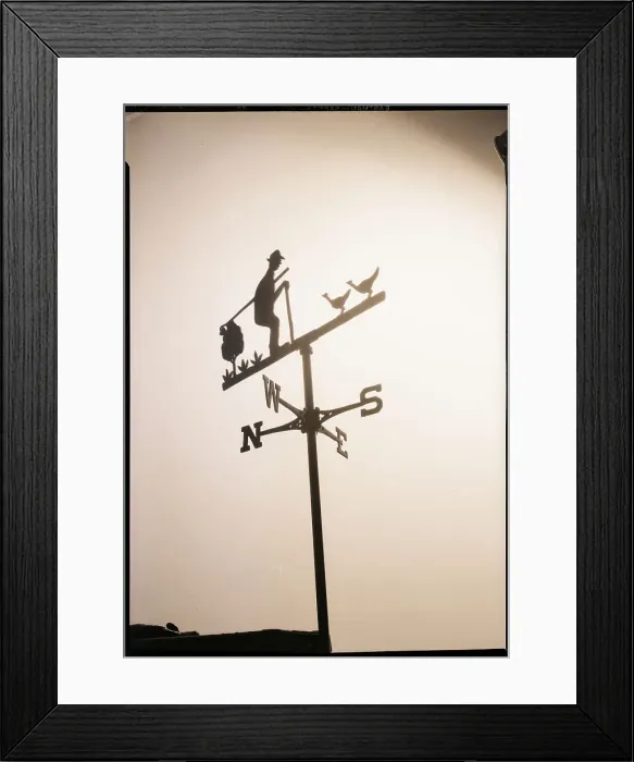Framed Print : Weather Vane with Old Man and Cane Framed Print : Weather Vane with Old Man and Cane