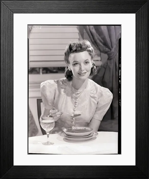 Framed Print : Woman Eating Soup