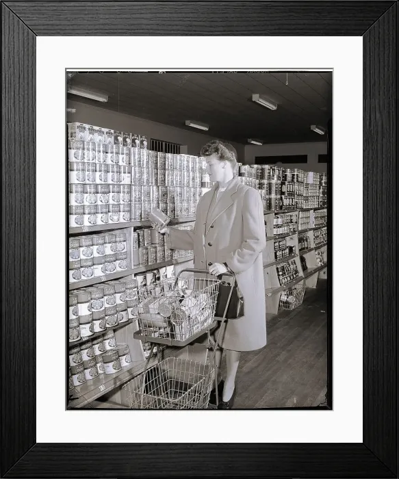 Framed Print : Woman Buying Food In Grocery Store Framed Print : Woman Buying Food In Grocery Store