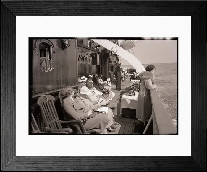 Framed Print : Passengers On Deck Of Channel Steamer Framed Print : Passengers On Deck Of Channel Steamer