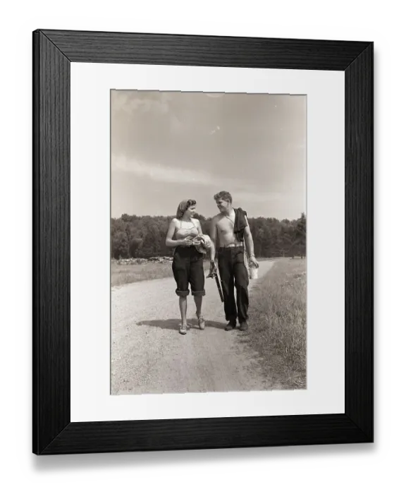 Framed Print : Young Couple On Summer Fishing Trip Framed Print : Young Couple On Summer Fishing Trip