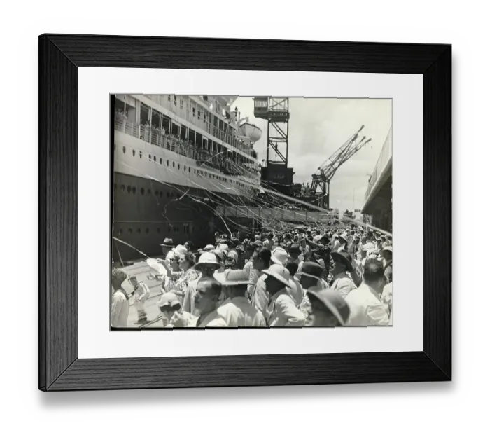 Framed Print : People On Seaport / Cruise Ship Framed Print : People On Seaport / Cruise Ship