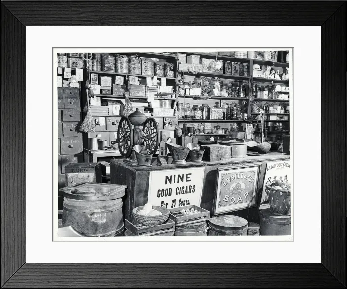 Framed Print : Late 19Th Century General Store Counter Framed Print : Late 19Th Century General Store Counter