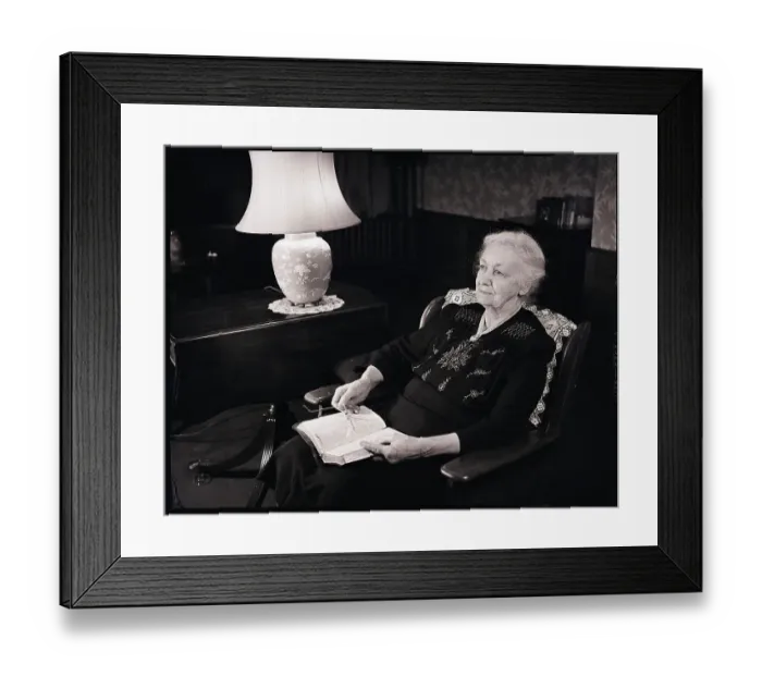 Framed Print : Elderly Woman Reading Bible Framed Print : Elderly Woman Reading Bible