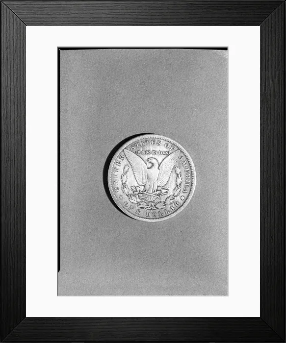Framed Print : Close-Up Of Silver Dollar Framed Print : Close-Up Of Silver Dollar