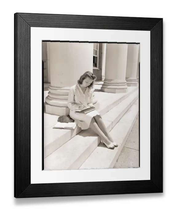 Framed Print : Seated Teenager Studying Framed Print : Seated Teenager Studying