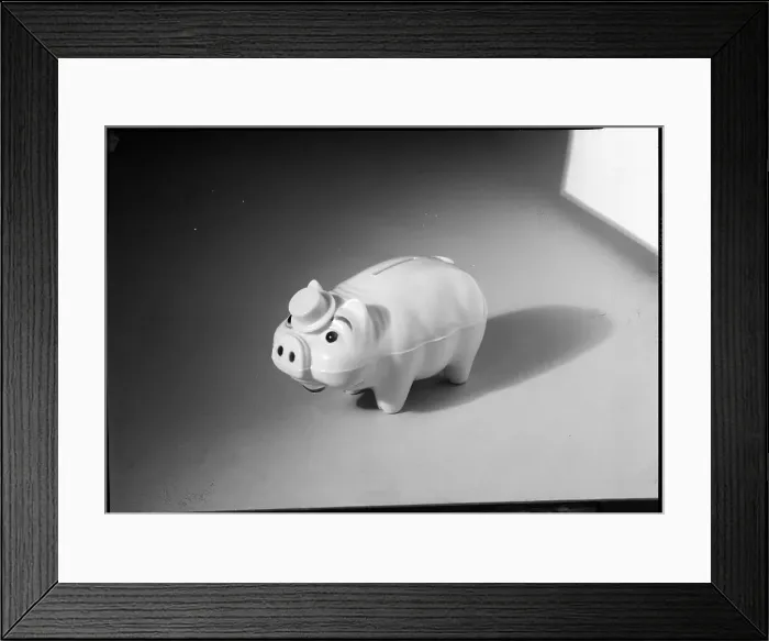 Framed Print : Close-Up of a Piggy Bank Framed Print : Close-Up of a Piggy Bank
