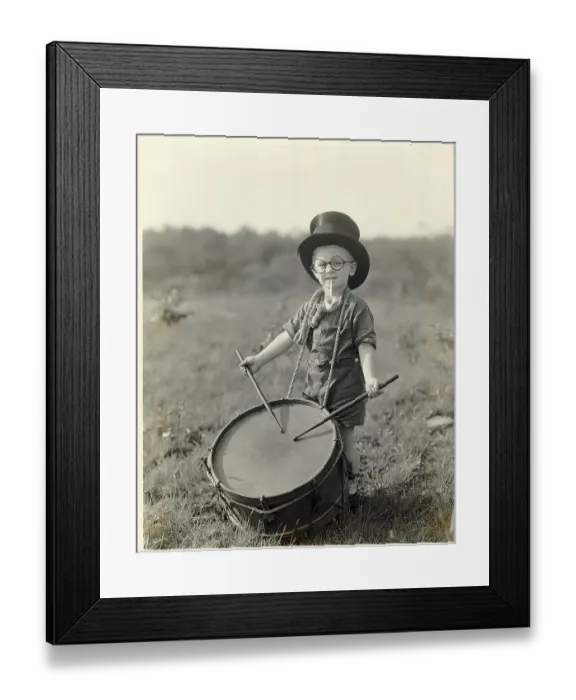 Framed Print : Boy Playing a Drum Framed Print : Boy Playing a Drum