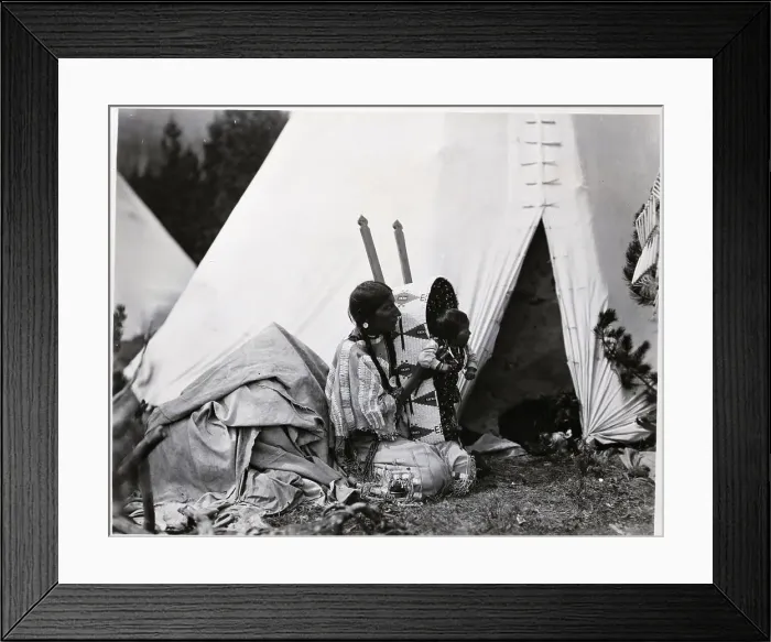 Framed Print : Piegan Mother And Child Framed Print : Piegan Mother And Child