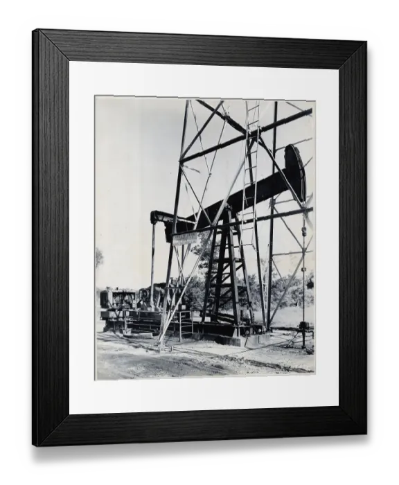 Framed Print : Oil Derrick Pumping Closer Up Framed Print : Oil Derrick Pumping Closer Up