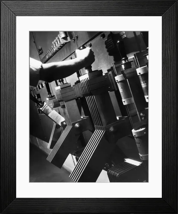 Framed Print : Man with Hand on Large At&T Power Switch Framed Print : Man with Hand on Large At&T Power Switch