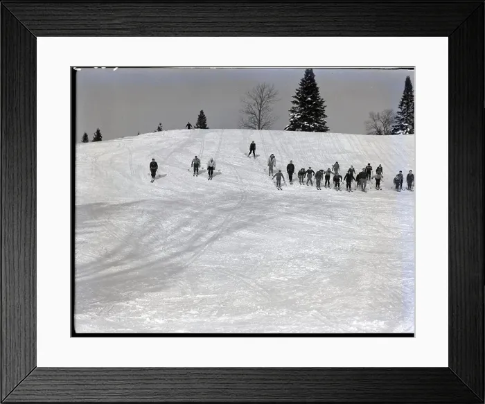Framed Print : Students Learning To Downhill Ski