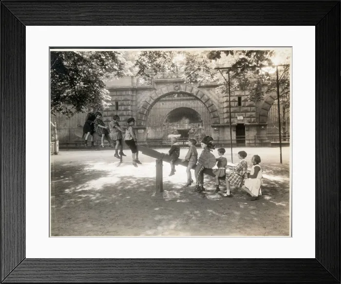 Framed Print : Children On See-Saw At The Zoo Framed Print : Children On See-Saw At The Zoo