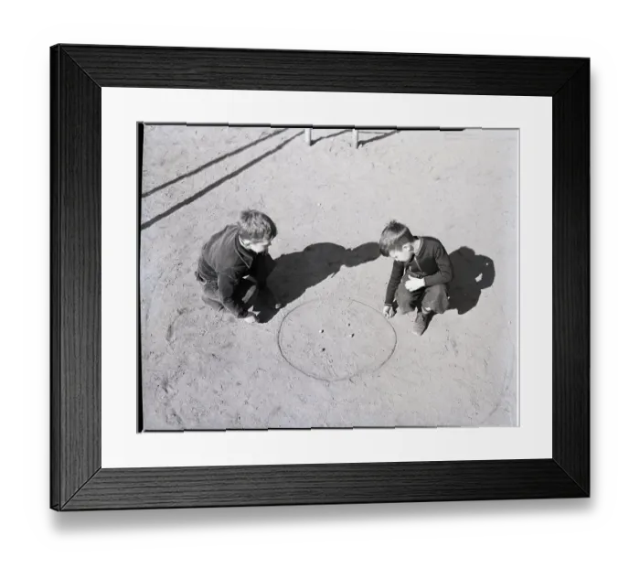 Framed Print : Little Boys Playing Marbles Framed Print : Little Boys Playing Marbles