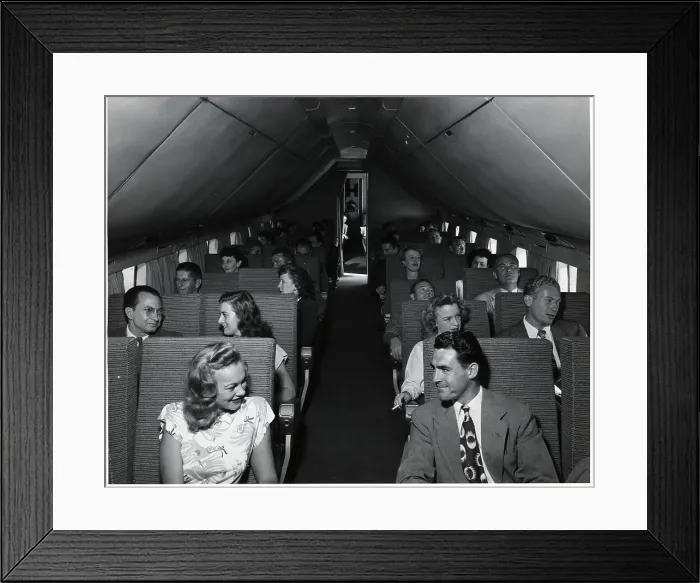 Framed Print : Passengers in Plane Interior Framed Print : Passengers in Plane Interior