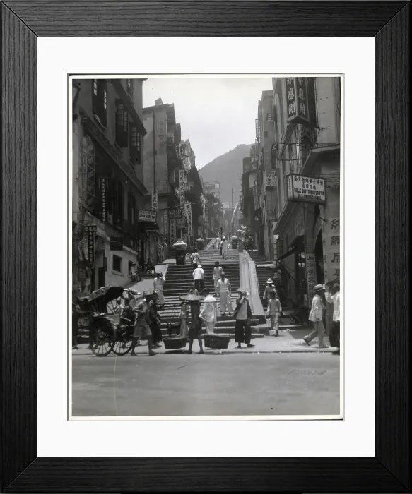 Framed Print : Street With Steps In Hong Kong Framed Print : Street With Steps In Hong Kong