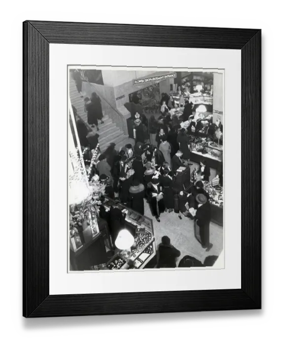 Framed Print : Crowd Shopping At Dept Store / Overhead Framed Print : Crowd Shopping At Dept Store / Overhead