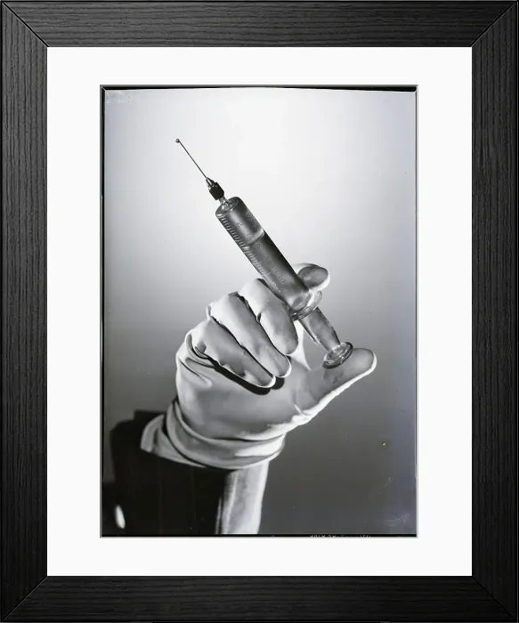 Framed Print : Hand Holding Hypodermic Needle Framed Print : Hand Holding Hypodermic Needle