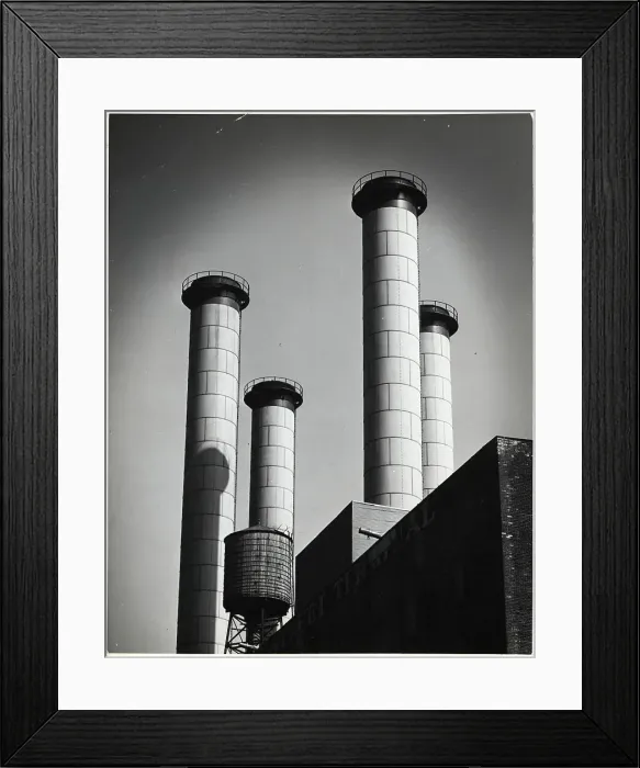 Framed Print : Smokestacks at a Power Plant Framed Print : Smokestacks at a Power Plant