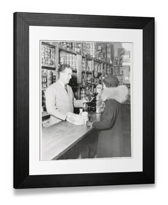 Framed Print : Woman and Grocer