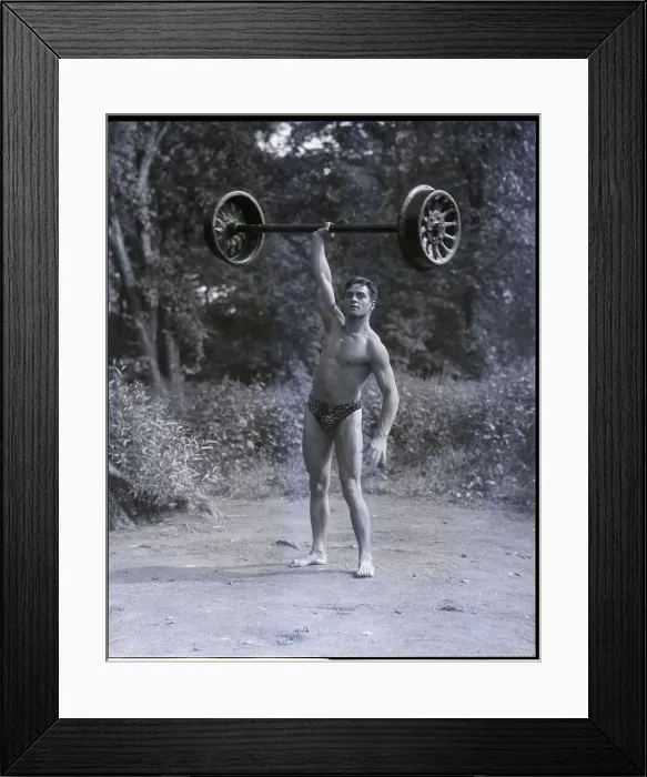 Framed Print : Strong Man Lifts Railroad Axle W / Hand Framed Print : Strong Man Lifts Railroad Axle W / Hand